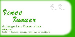 vince knauer business card